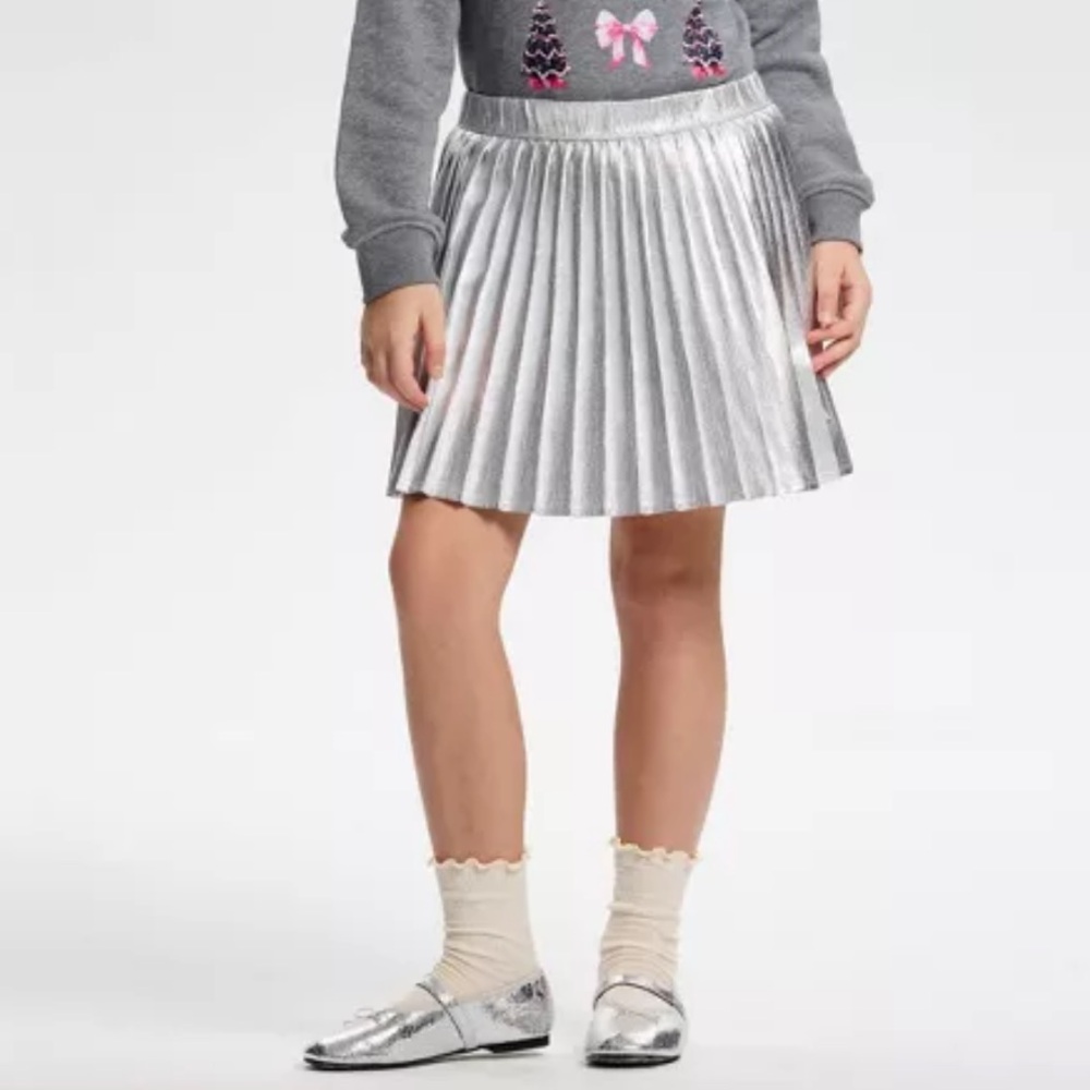 Target Owillo Silver Girls Foil Pleated Skirt
